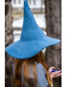 Cappello da strega modello Agata, colore azzurro