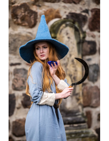 Cappello da strega modello Agata, colore azzurro ⚔️ Negozio Medievale