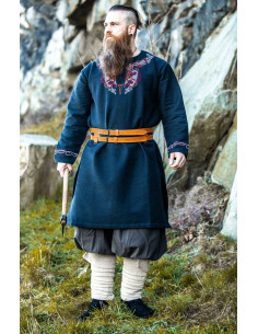 Tunica vichinga Snorri con ricamo a mano in stile Urnes,... 2