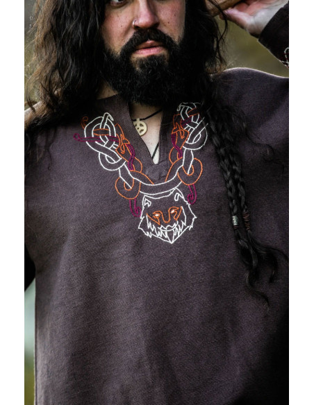 Tunica vichinga con ricamo Freki,...