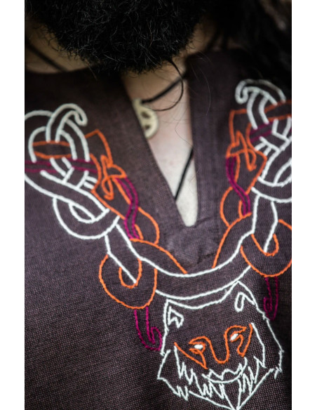 Tunica vichinga con ricamo Freki,...