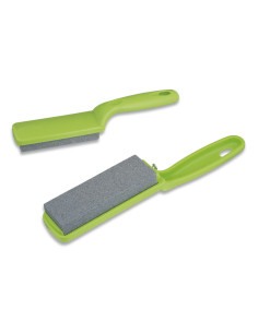 Pietra per affilare con manico in ABS verde (22,2 cm.)