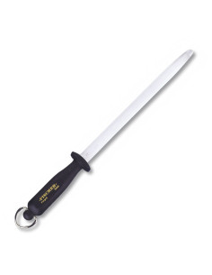 Fischer ovale in acciaio con manico nero (40 cm.)
