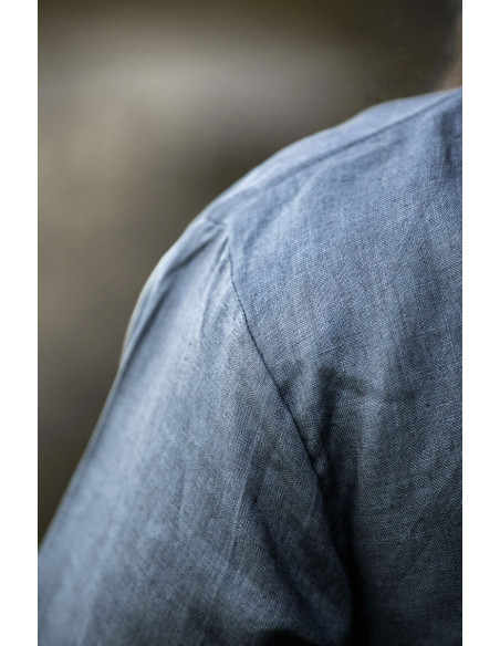 Tunica vichinga in lino Halvar grigia