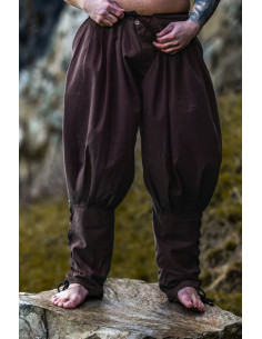 Pantaloni normanni in cotone vichingo, marroni