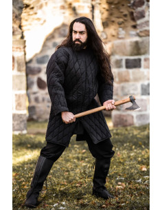 Gambeson medievale imbottito nero, Nils