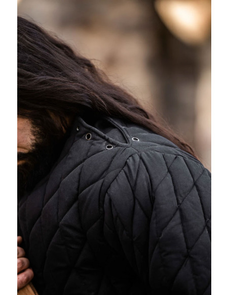 Gambeson medievale imbottito nero, Nils