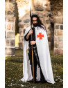 Mantello dei Cavalieri Templari modello Baldovino, bianco-rosso