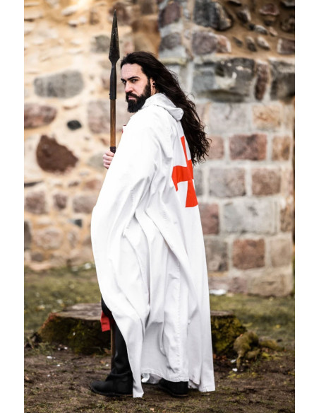 Mantello templare bianco con croce...