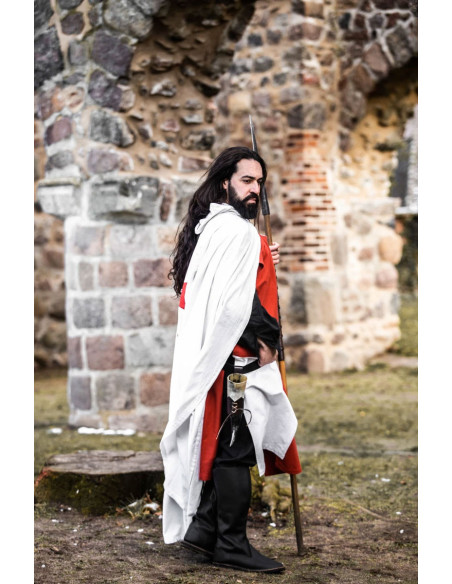 Mantello templare bianco con croce...