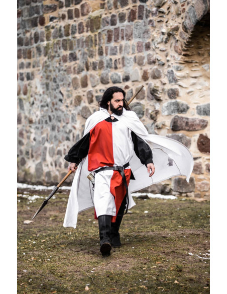 Mantello templare bianco con croce...