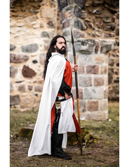 Mantello templare bianco con croce...