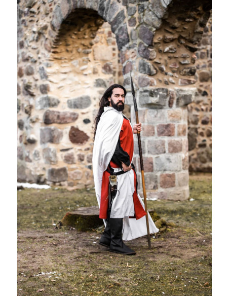 Mantello templare bianco con croce...