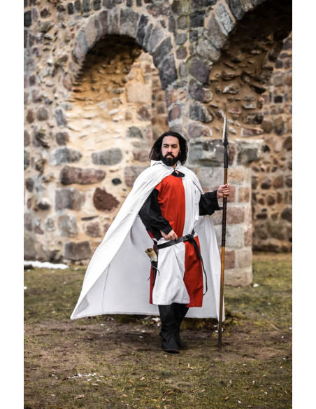 Mantello templare bianco con croce...