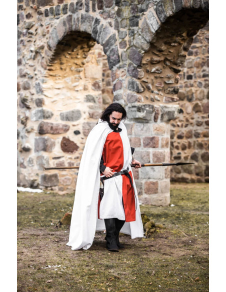 Mantello templare bianco con croce...