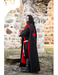 Mantello dei Cavalieri Templari modello Arnulf, nero-rosso 2