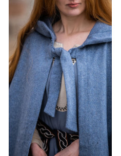 Mantello medievale con cappuccio modello Mila, blu 2