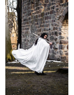 Lungo mantello medievale bianco, modello Gunnar