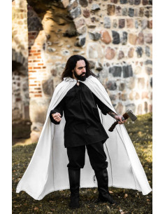 Lungo mantello medievale bianco, modello Gunnar 2