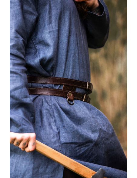 Cintura vichinga doppia in pelle,...