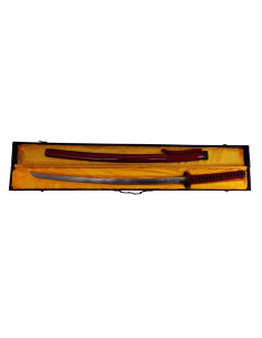 Katana decorativa rossa con scatola in legno (103 cm.) 2