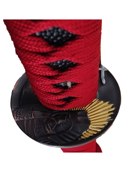 Katana decorativa rossa con scatola...