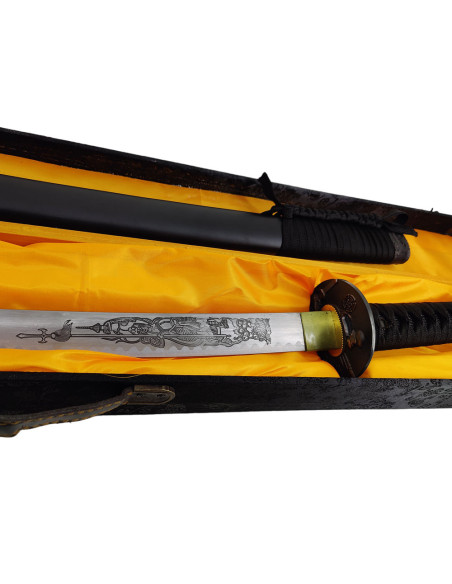 Katana decorativa nera saya con...