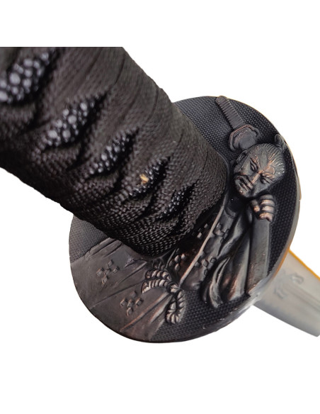 Katana decorativa nera saya con...