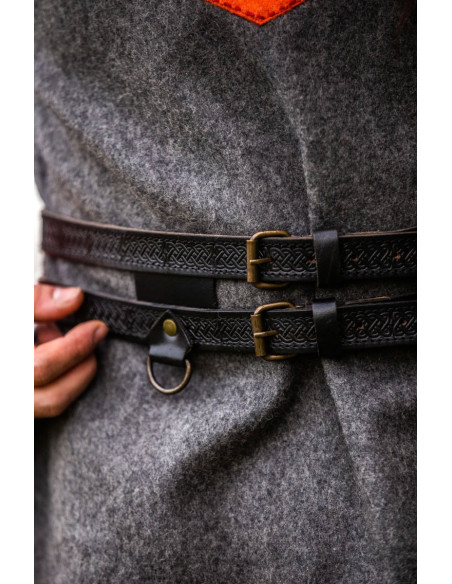 Cintura Axel Viking Double in pelle,...