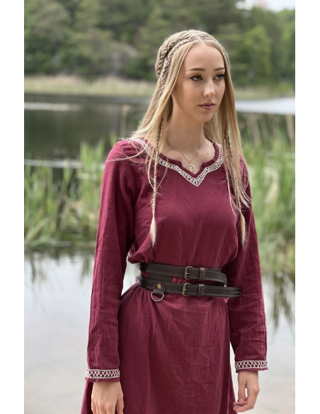 Cintura vichinga in pelle doppia...