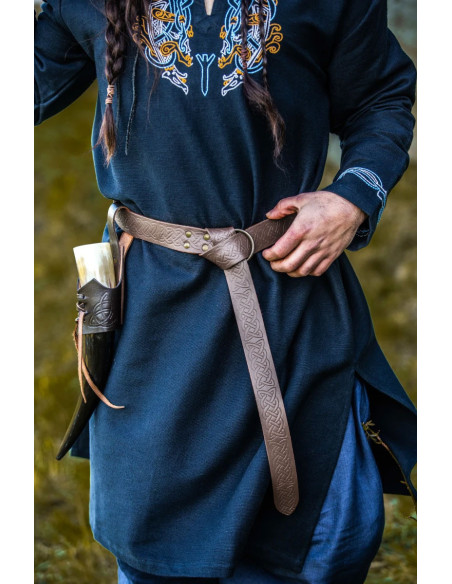 Cintura in pelle con motivo celtico,...