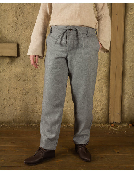 Pantalone vintage Rocco in lana grigio