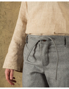 Pantalone vintage Rocco in lana grigio 2