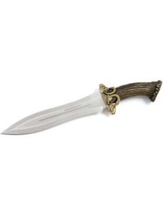 Coltello finitura muflone manico in corno di cervo