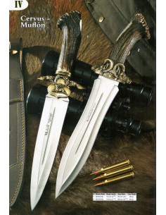 Coltello finitura muflone manico in corno di cervo 2