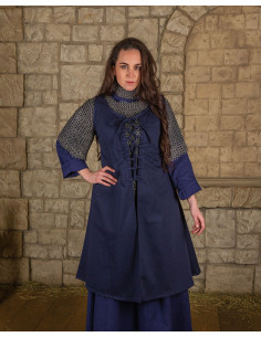 Abito medievale blu senza maniche modello Leandra
