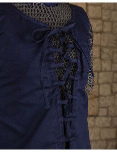 Abito medievale blu senza maniche modello Leandra 2