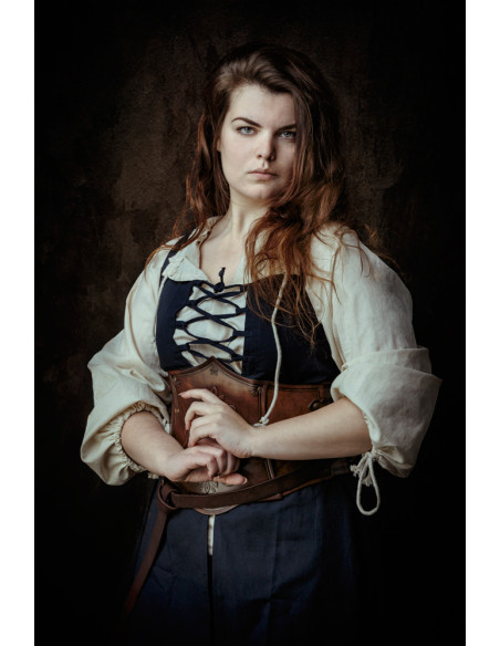 Abito medievale blu senza maniche...