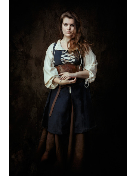 Abito medievale blu senza maniche...