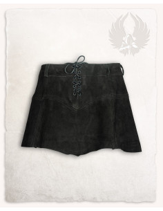 Gonna Nuala medievale in camoscio, colore nero
