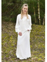 Tunika interna medieval leggera effetto stropicciato, bianco