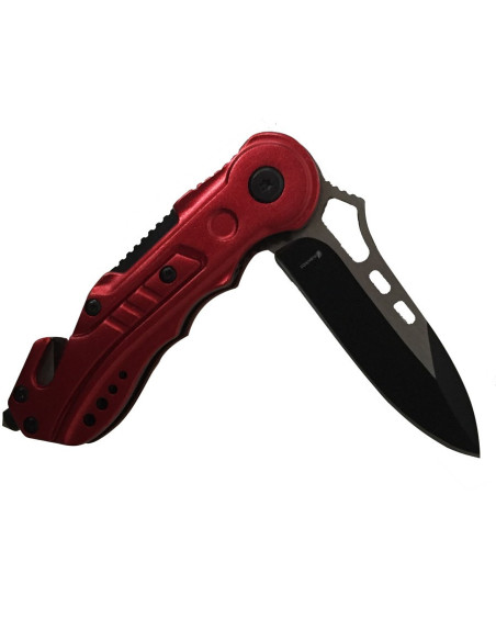 Coltello da soccorso rosso, lama 6,5 cm.