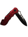 Coltello da soccorso rosso, lama 6,5 cm.