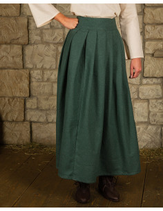 Gonna medievale in cotone modello Anna, verde