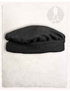 Cappello medievale modello Armin, lana nera