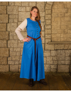 Abito medievale modello Elodie, blu-crema