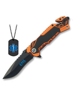 Coltello da salvataggio EMS con targhetta per il nome