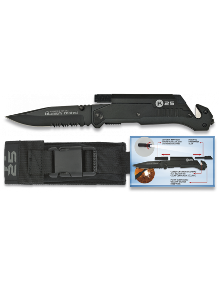 Coltello da salvataggio, lama 9 cm.