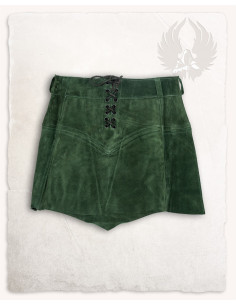 Gonna Nuala medievale in camoscio, colore verde