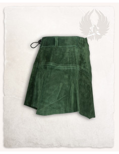 Gonna Nuala medievale in camoscio, colore verde 2